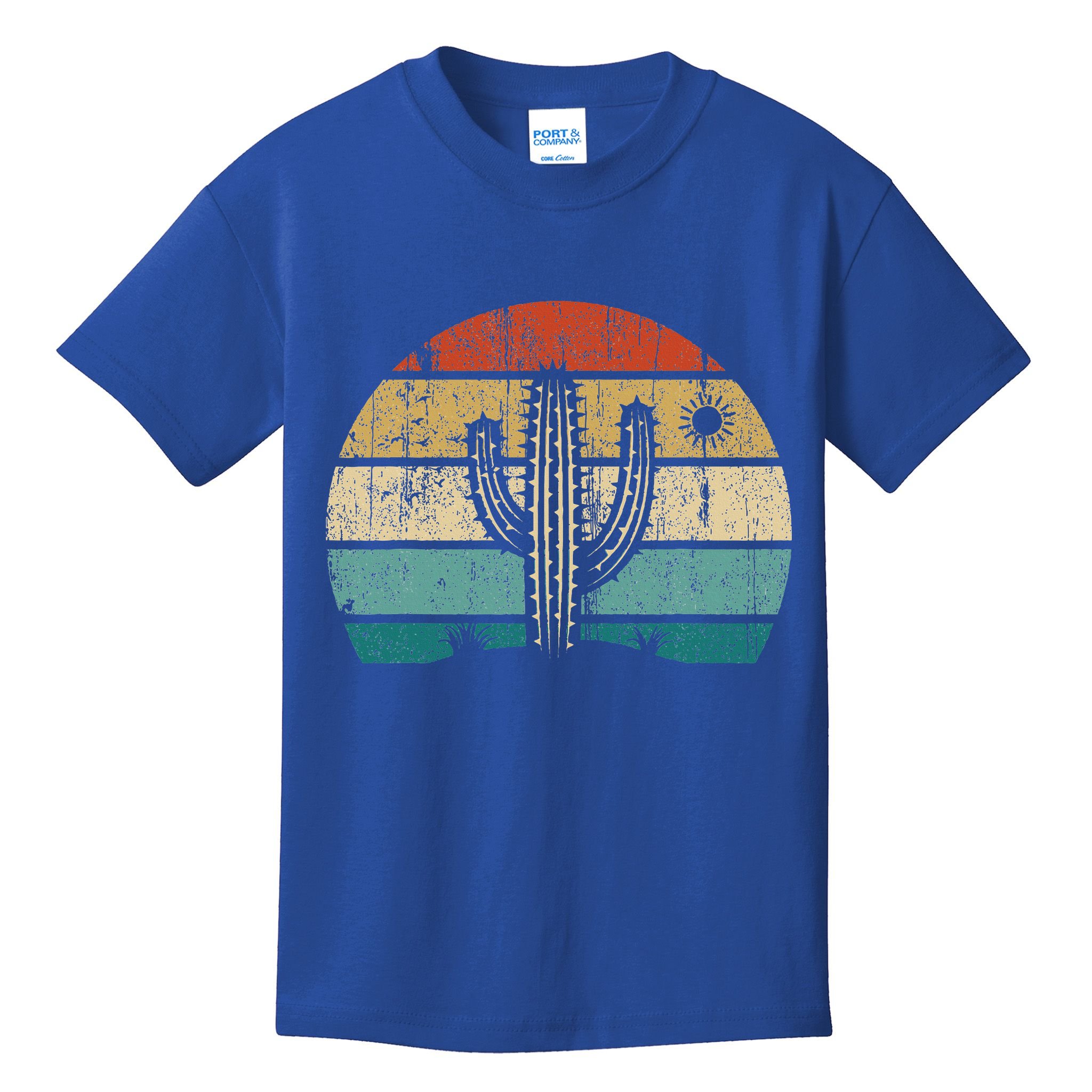Vintage Saguaro Cactus Cactus Sunset Opuntia Kids T-Shirt