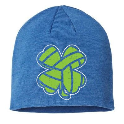 Volleyball Shamrock Clover St Patricks Day Lucky Sports Gift Funny Gift Sustainable Beanie