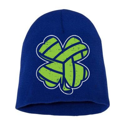 Volleyball Shamrock Clover St Patricks Day Lucky Sports Gift Funny Gift Short Acrylic Beanie