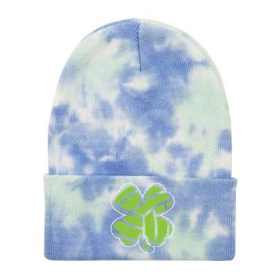 Volleyball Shamrock Clover St Patricks Day Lucky Sports Gift Funny Gift Tie Dye 12in Knit Beanie