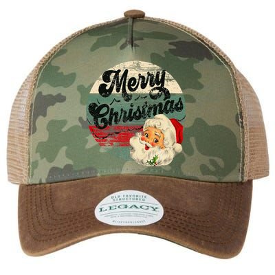 Vintage Santa Claus Merry Christmas Face Old Fashioned Legacy Tie Dye Trucker Hat