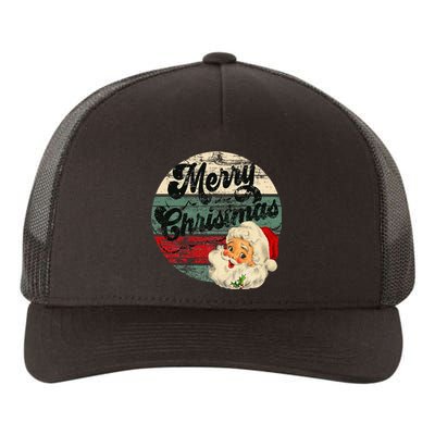 Vintage Santa Claus Merry Christmas Face Old Fashioned Yupoong Adult 5-Panel Trucker Hat