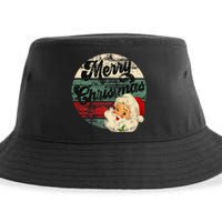 Vintage Santa Claus Merry Christmas Face Old Fashioned Sustainable Bucket Hat