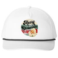 Vintage Santa Claus Merry Christmas Face Old Fashioned Snapback Five-Panel Rope Hat