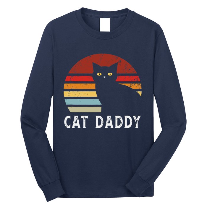 Vintage Sunset Cat Daddy Mommy, Boy Girl Funny Long Sleeve Shirt