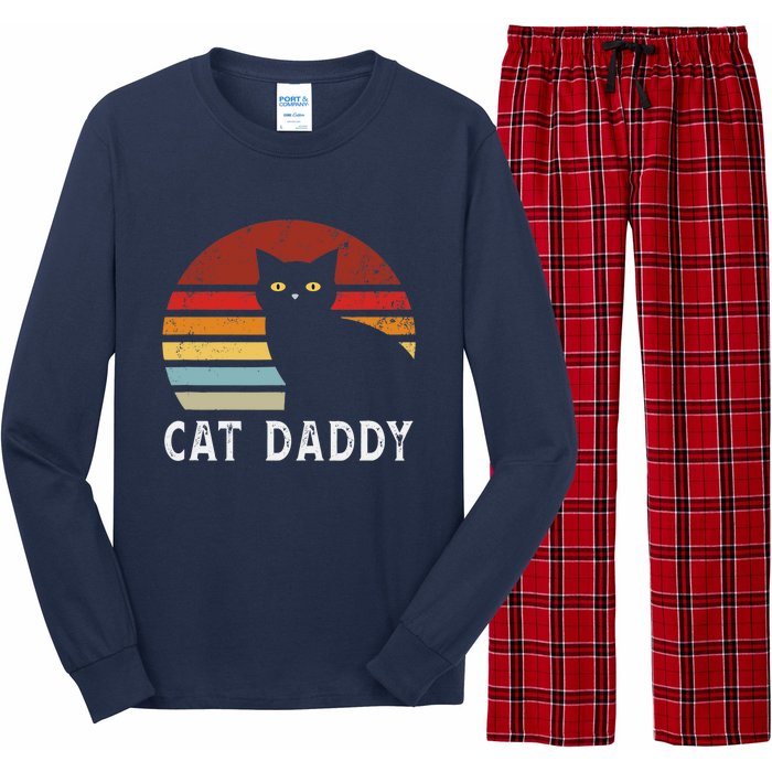 Vintage Sunset Cat Daddy Mommy, Boy Girl Funny Long Sleeve Pajama Set