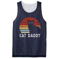 Vintage Sunset Cat Daddy Mommy, Boy Girl Funny Mesh Reversible Basketball Jersey Tank