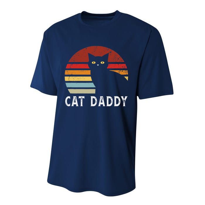 Vintage Sunset Cat Daddy Mommy, Boy Girl Funny Performance Sprint T-Shirt