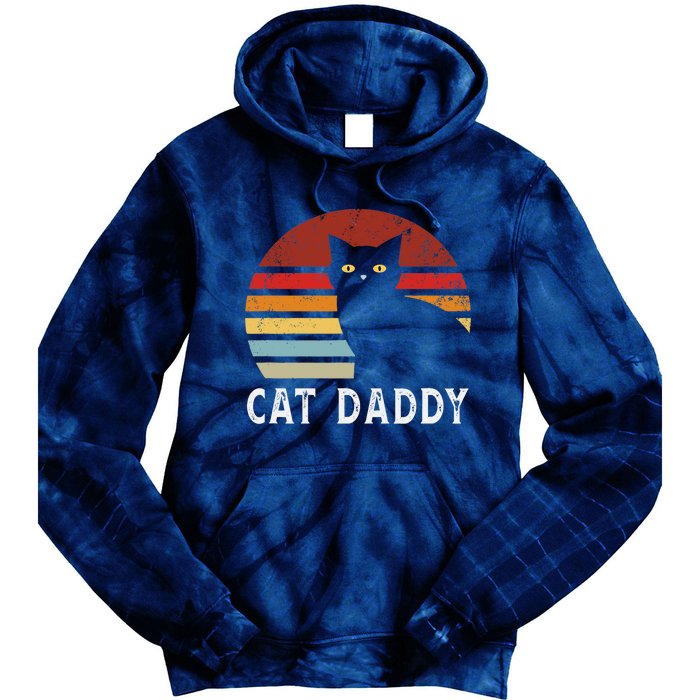 Vintage Sunset Cat Daddy Mommy, Boy Girl Funny Tie Dye Hoodie