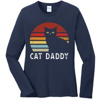 Vintage Sunset Cat Daddy Mommy, Boy Girl Funny Ladies Long Sleeve Shirt