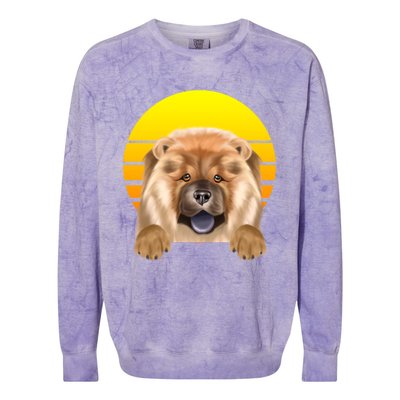 Vintage Sunset Chow Chow Dog Lover Sweatshirt Colorblast Crewneck Sweatshirt