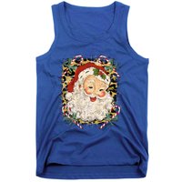 Vintage Santa Claus Leopard Jolly St Nicholas Christmas Joy Gift Tank Top