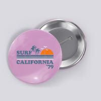 Vintage Surf California Beach Retro Sunset Surf 70S Gift Button