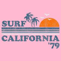 Vintage Surf California Beach Retro Sunset Surf 70S Gift Button