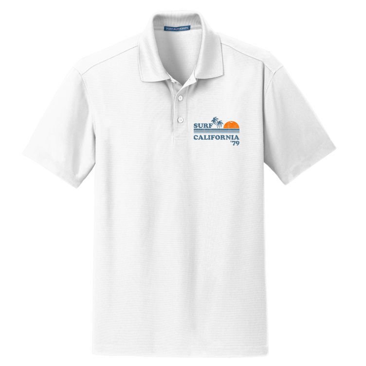 Vintage Surf California Beach Retro Sunset Surf 70S Gift Dry Zone Grid Polo