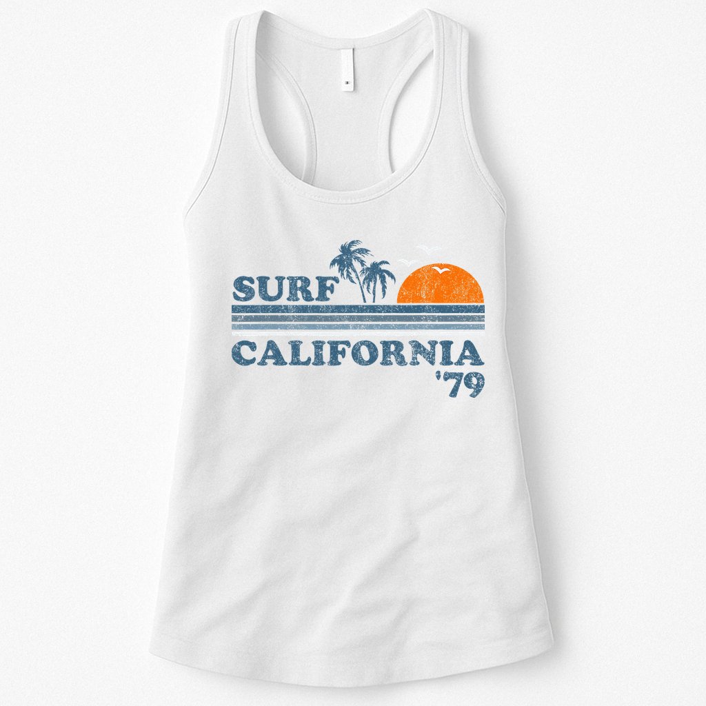 Vintage Surf California Beach Retro Sunset Surf 70S Gift Womens Tank Top