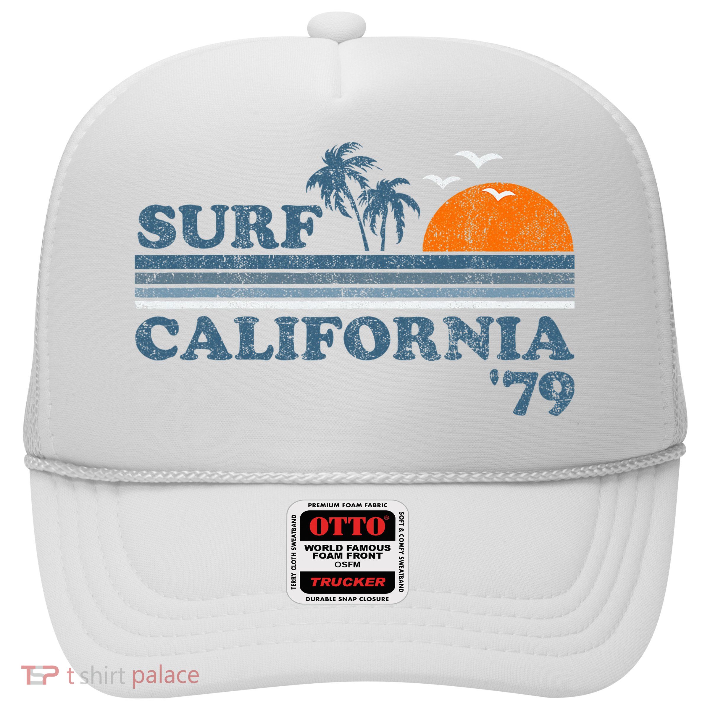 Vintage Surf California Beach Retro Sunset Surf 70S Gift Trucker Hat