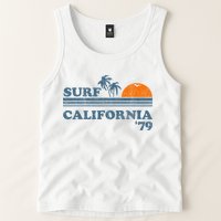 Vintage Surf California Beach Retro Sunset Surf 70S Gift Tank Top