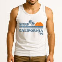Vintage Surf California Beach Retro Sunset Surf 70S Gift Tank Top