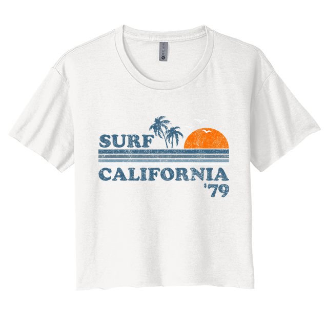 Vintage Surf California Beach Retro Sunset Surf 70S Gift Crop Top