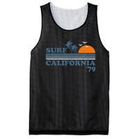 Vintage Surf California Beach Retro Sunset Surf 70s Gift Mesh Reversible Basketball Jersey Tank