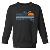 Vintage Surf California Beach Retro Sunset Surf 70s Gift Toddler Sweatshirt