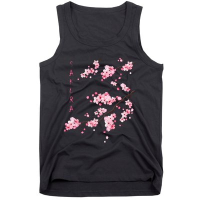 Vintage Sakura Cherry Blossom Japanese Graphical Art Tank Top