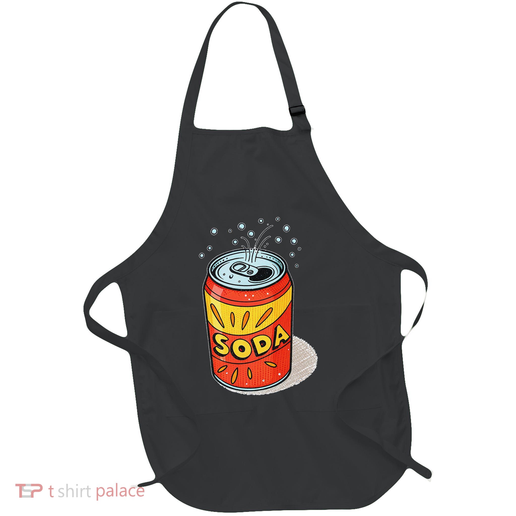 Vibrant Soda Can Pop Art Style Full-Length Apron With Pockets