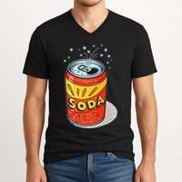 Vibrant Soda Can Pop Art Style V-Neck T-Shirt