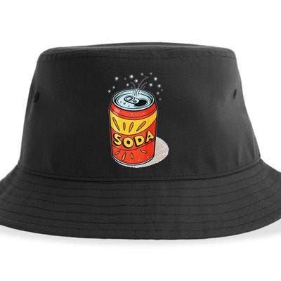 Vibrant Soda Can Pop Art Style Sustainable Bucket Hat