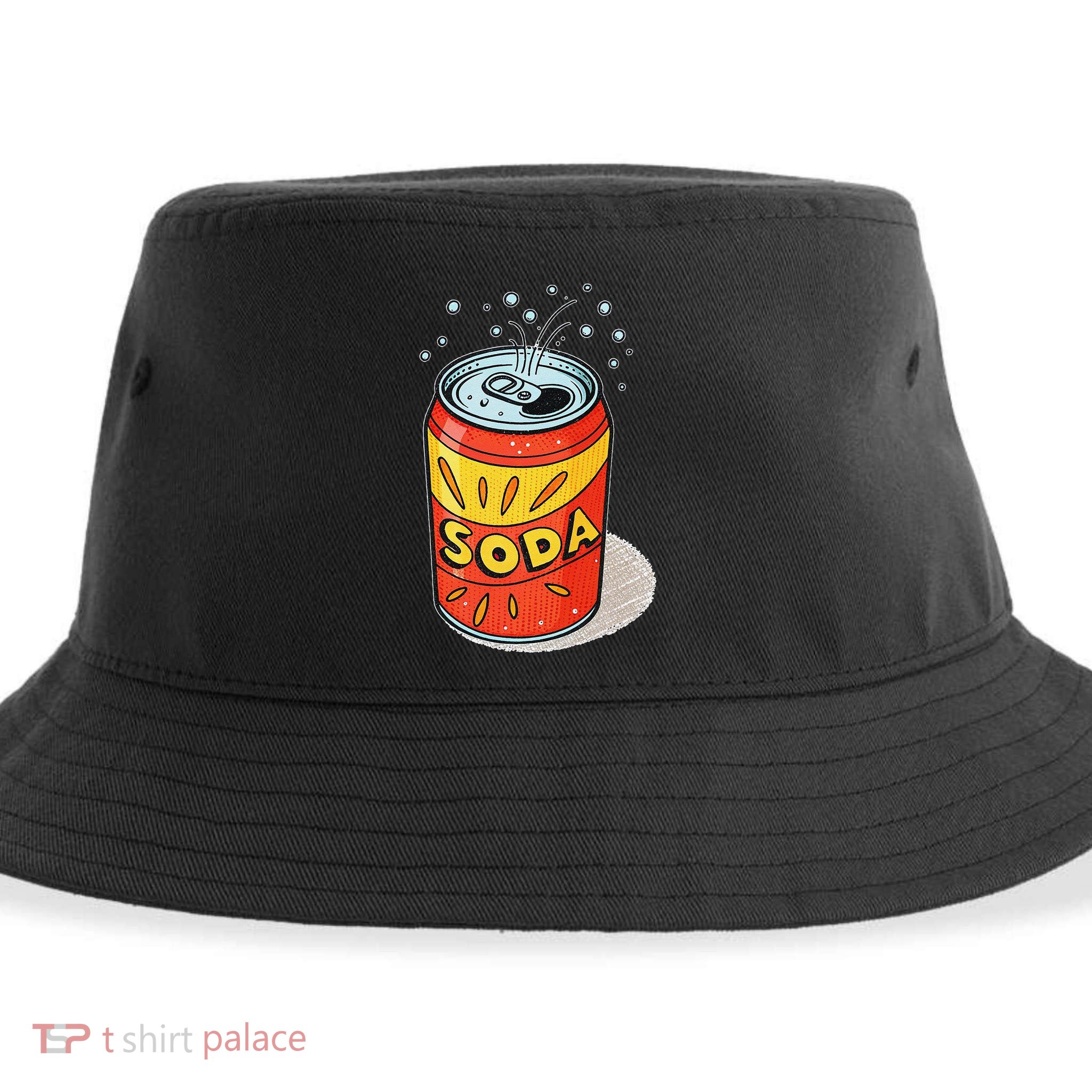 Vibrant Soda Can Pop Art Style Sustainable Bucket Hat