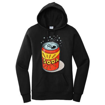 Vibrant Soda Can Pop Art Style Women's Pullover Hoodie