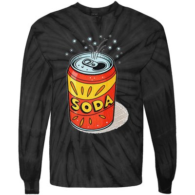 Vibrant Soda Can Pop Art Style Tie-Dye Long Sleeve Shirt