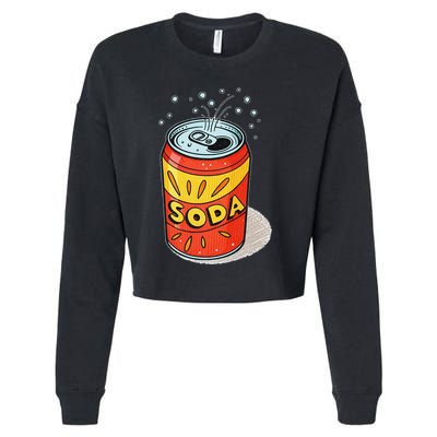 Vibrant Soda Can Pop Art Style Cropped Pullover Crew