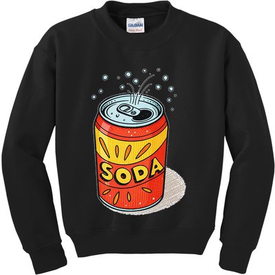 Vibrant Soda Can Pop Art Style Kids Sweatshirt