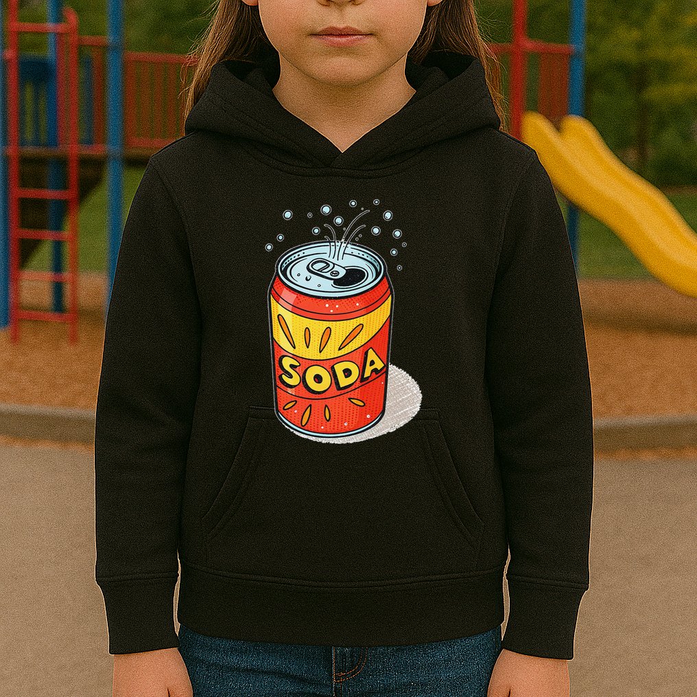 Vibrant Soda Can Pop Art Style Kids Hoodie