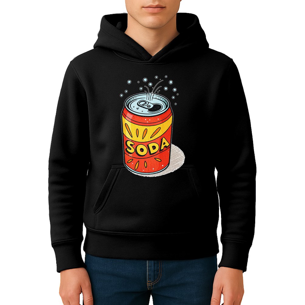 Vibrant Soda Can Pop Art Style Kids Hoodie