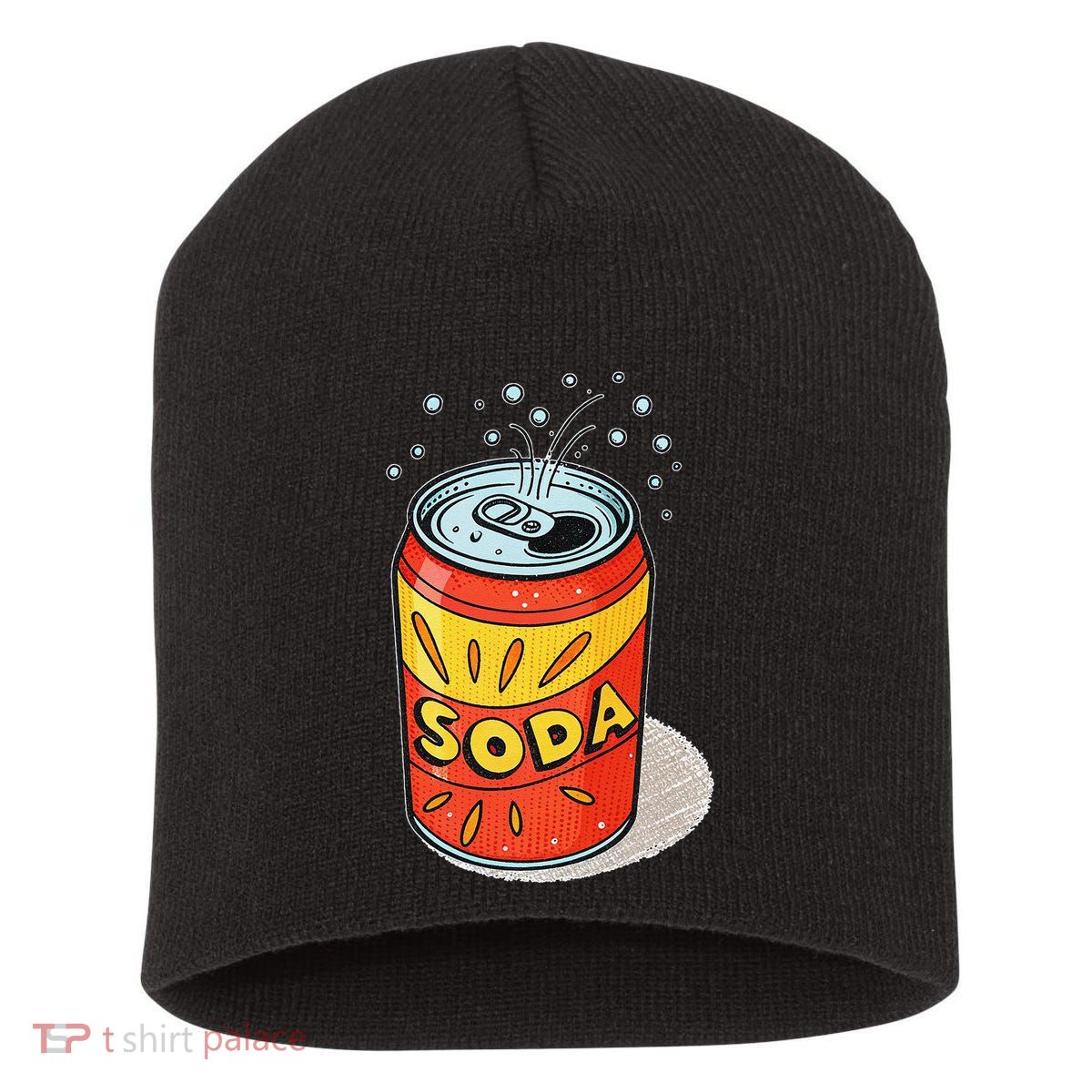 Vibrant Soda Can Pop Art Style Short Acrylic Beanie