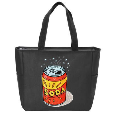 Vibrant Soda Can Pop Art Style Zip Tote Bag