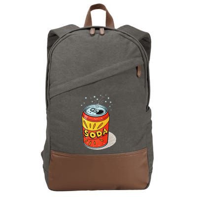 Vibrant Soda Can Pop Art Style Cotton Canvas Backpack