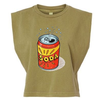 Vibrant Soda Can Pop Art Style Garment-Dyed Women's Muscle Tee