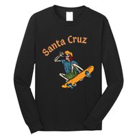 Vintage Santa Cruz California Epic Skeleton Skateboarder Gift Long Sleeve Shirt