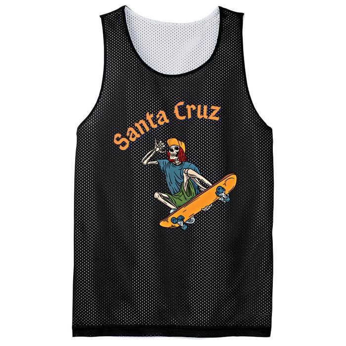 Vintage Santa Cruz California Epic Skeleton Skateboarder Gift Mesh Reversible Basketball Jersey Tank