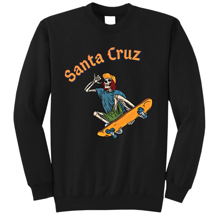 Vintage Santa Cruz California Epic Skeleton Skateboarder Gift Tall Sweatshirt