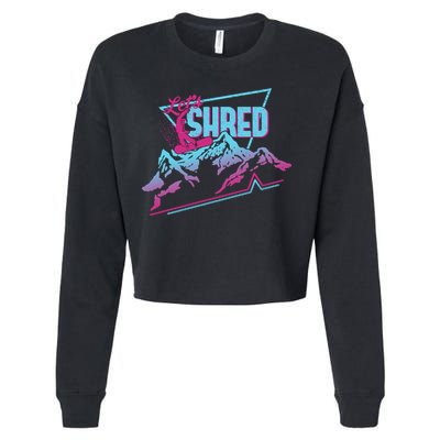 Vintage Snowboard Clothes 80s 90s Retro Snowboarding Outfit Gift Cropped Pullover Crew