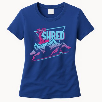 Vintage Snowboard Clothes 80s 90s Retro Snowboarding Outfit Gift Womens T-Shirt