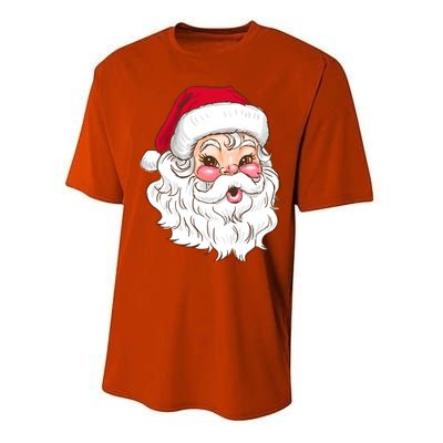 Vintage Santa Claus Head Cute Holiday Season Christmas Gift Funny Gift Performance Sprint T-Shirt