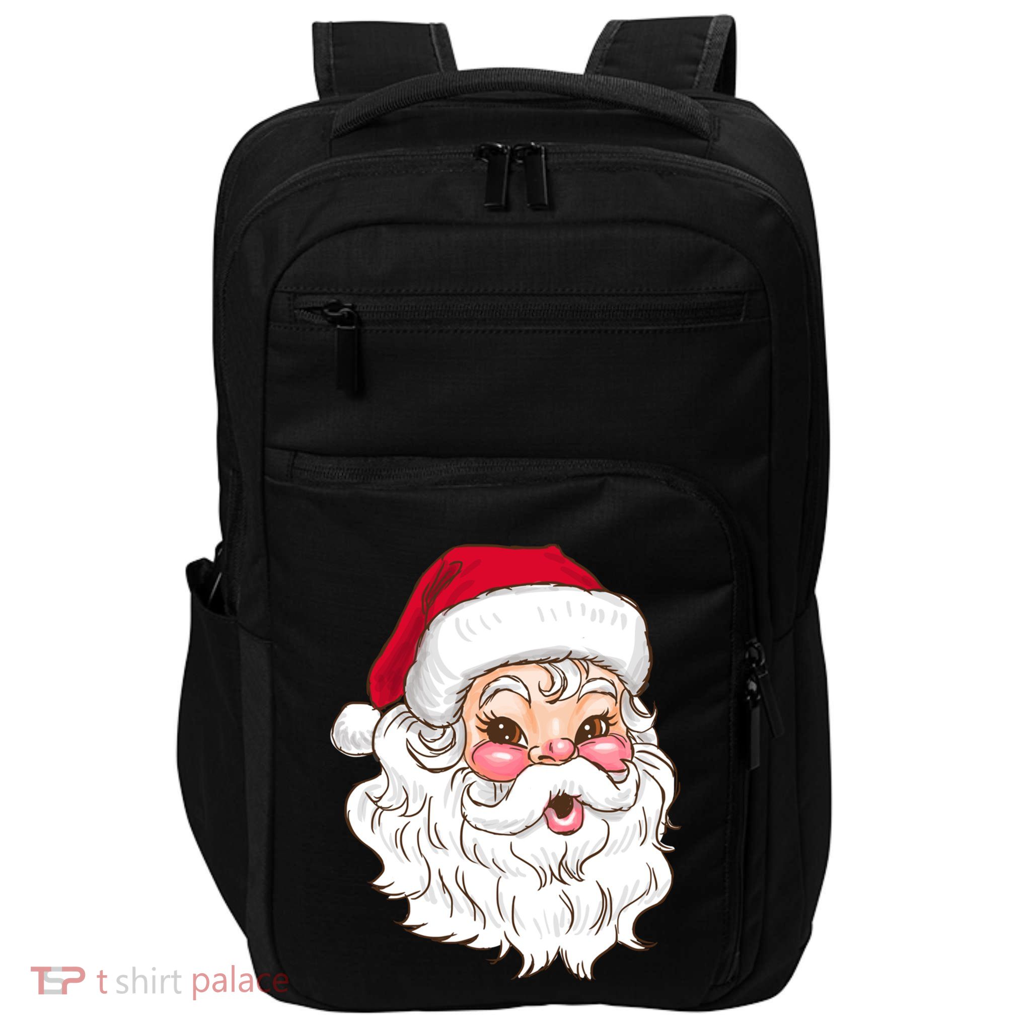 Vintage Santa Claus Head Cute Holiday Season Christmas Gift Funny Gift Impact Tech Backpack