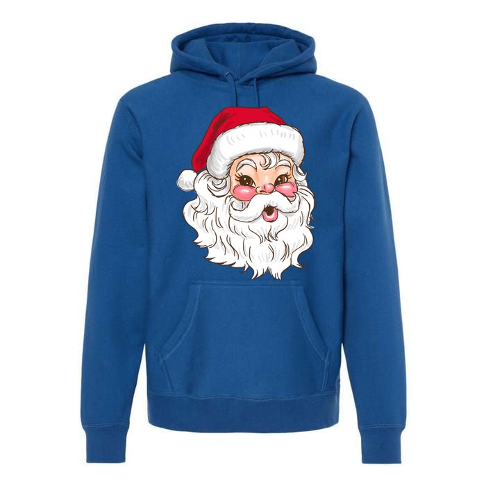 Vintage Santa Claus Head Cute Holiday Season Christmas Gift Funny Gift Premium Hoodie