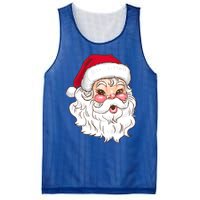 Vintage Santa Claus Head Cute Holiday Season Christmas Gift Funny Gift Mesh Reversible Basketball Jersey Tank